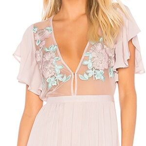 Cleobella Blush Pink Dress with Floral Embroidery